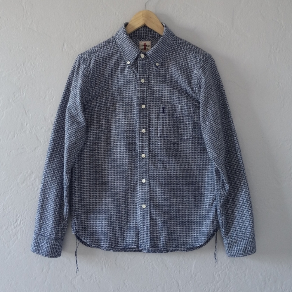Samurai Jeans Co. Cotton Shirt Shuriken Chidori Houndstooth Made In Japan.